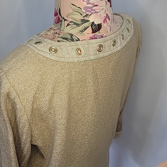 ST. JOHN SPORT Wool Rayon Blend Rivet Zip Up Jacket Ribbed Classic - Picture 8 of 11